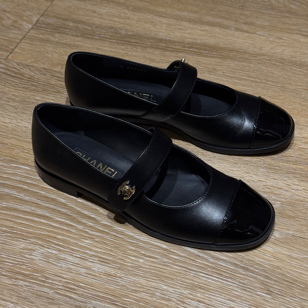 Chanel Black Mary Jane Flats - Picture 2 of 8